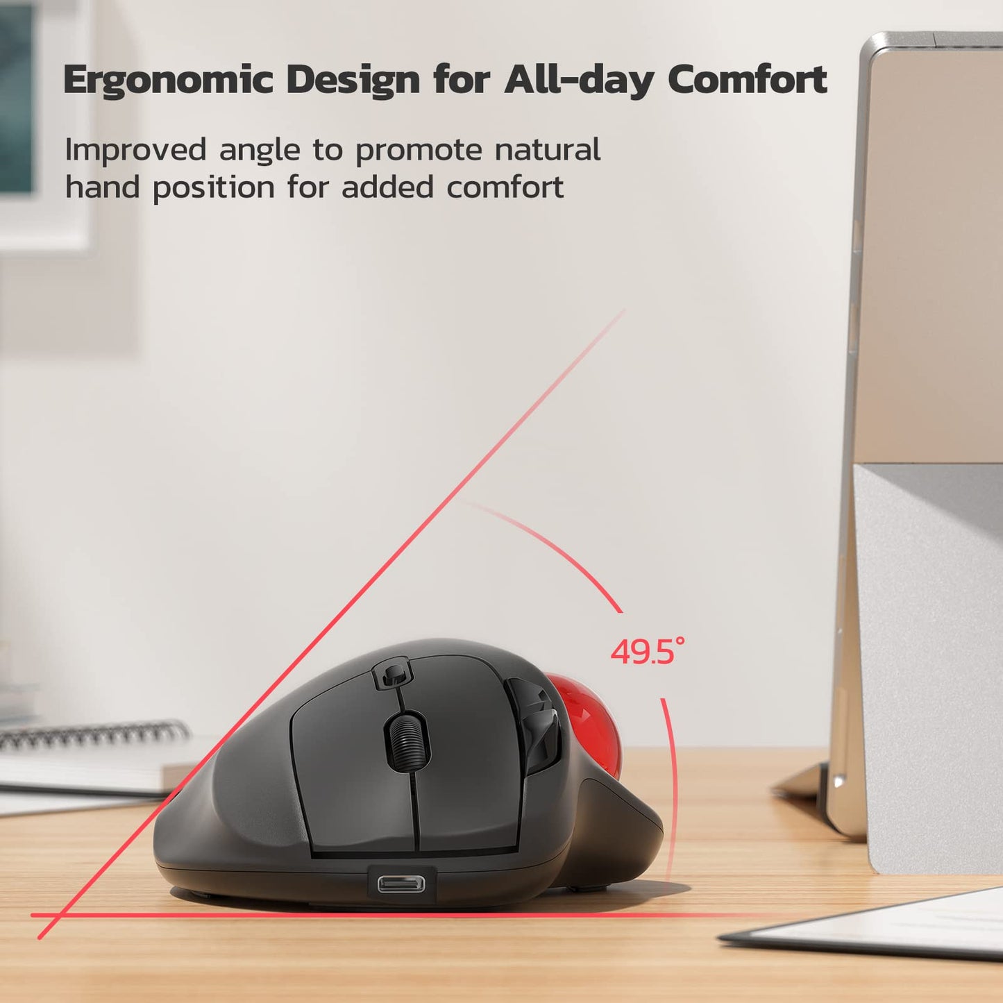Ergonomic Wireless Trackball Mouse Magic