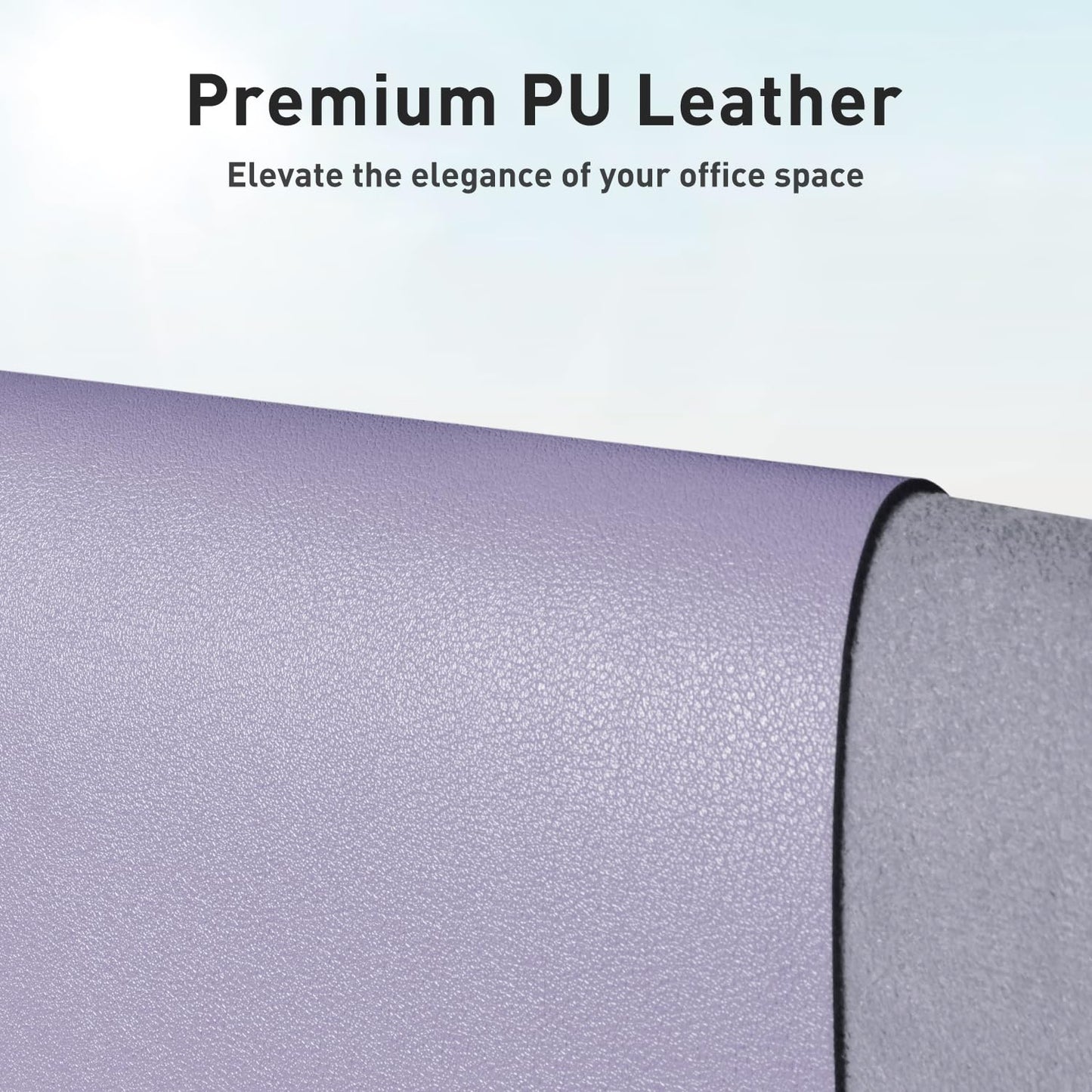 Elegant Lavender Leather Desk Pad, Waterproof & Sleek