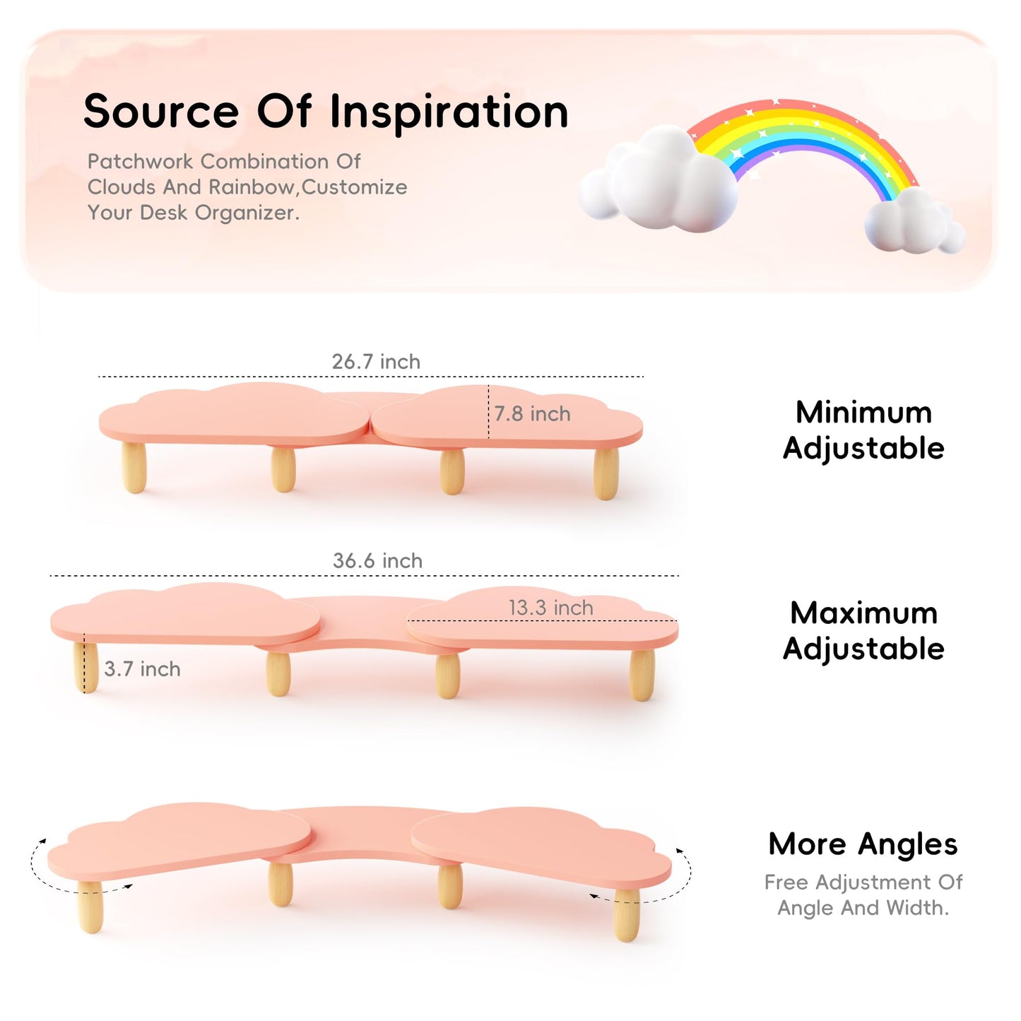 Adjustable Rainbow Dual Monitor Stand