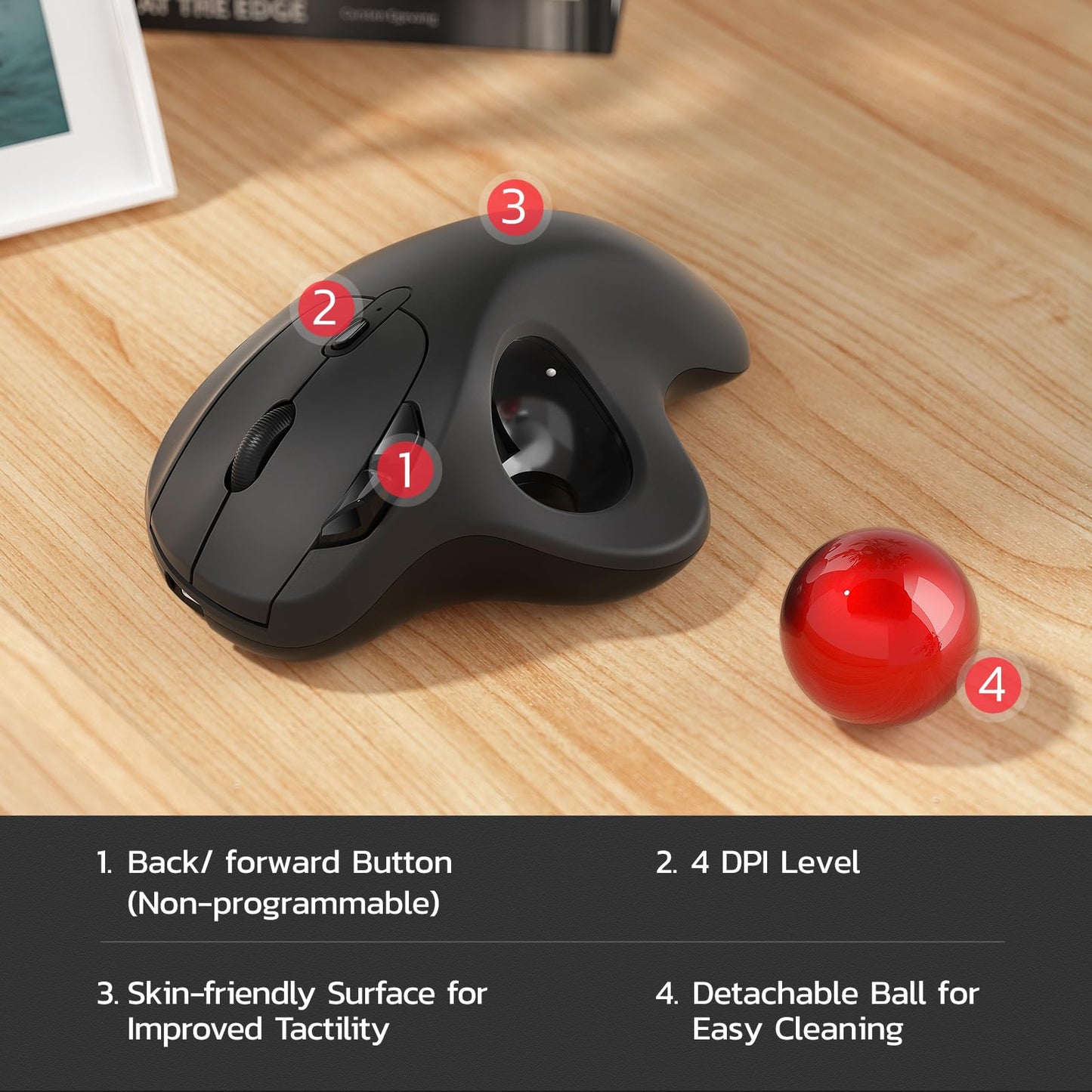 Ergonomic Wireless Trackball Mouse Magic