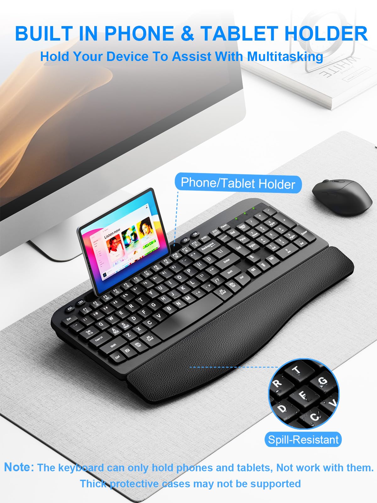 Ergonomic Wireless Keyboard and Mouse Combo
