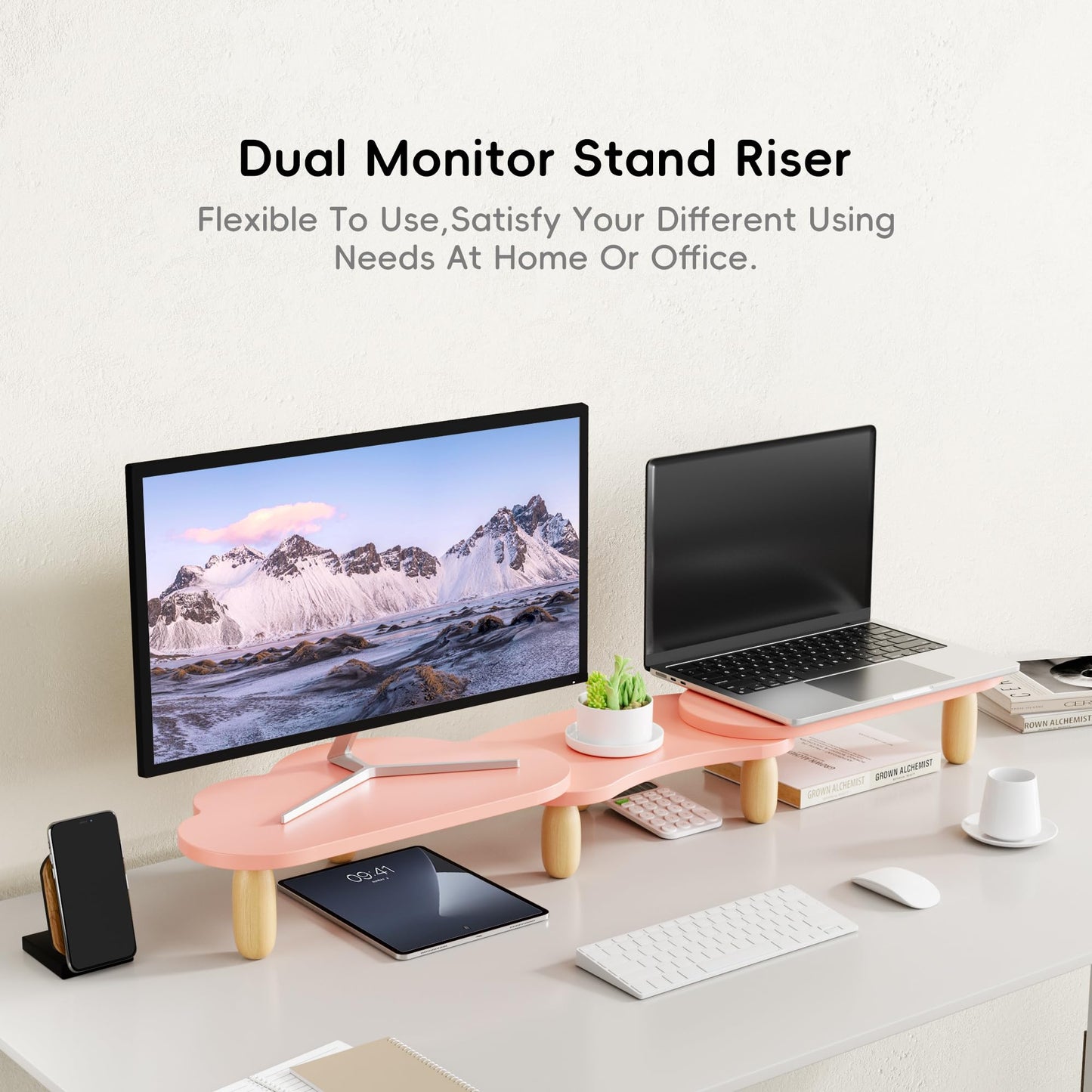 Adjustable Rainbow Dual Monitor Stand