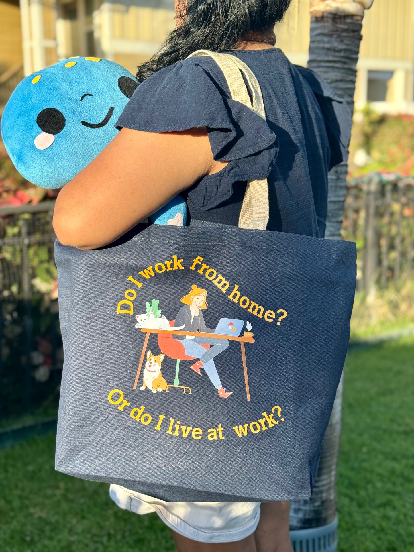 Jumbo Tote Bag - Do I Work From Home or Do I Live At Work