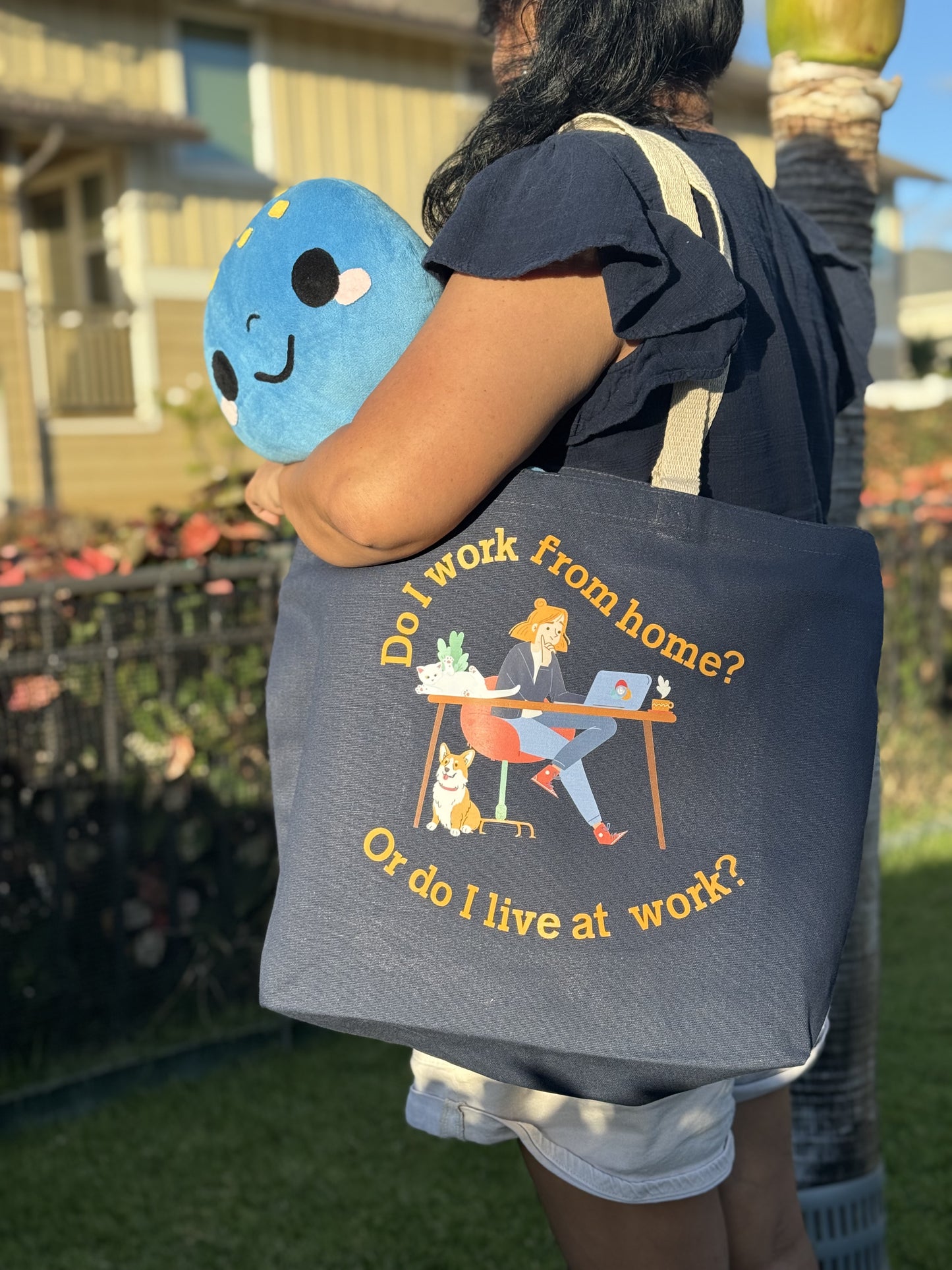 Jumbo Tote Bag - Do I Work From Home or Do I Live At Work