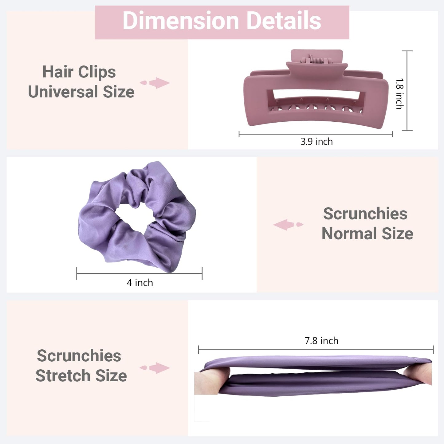 12Pack Hair Clips and Satin Scrunchies for Women