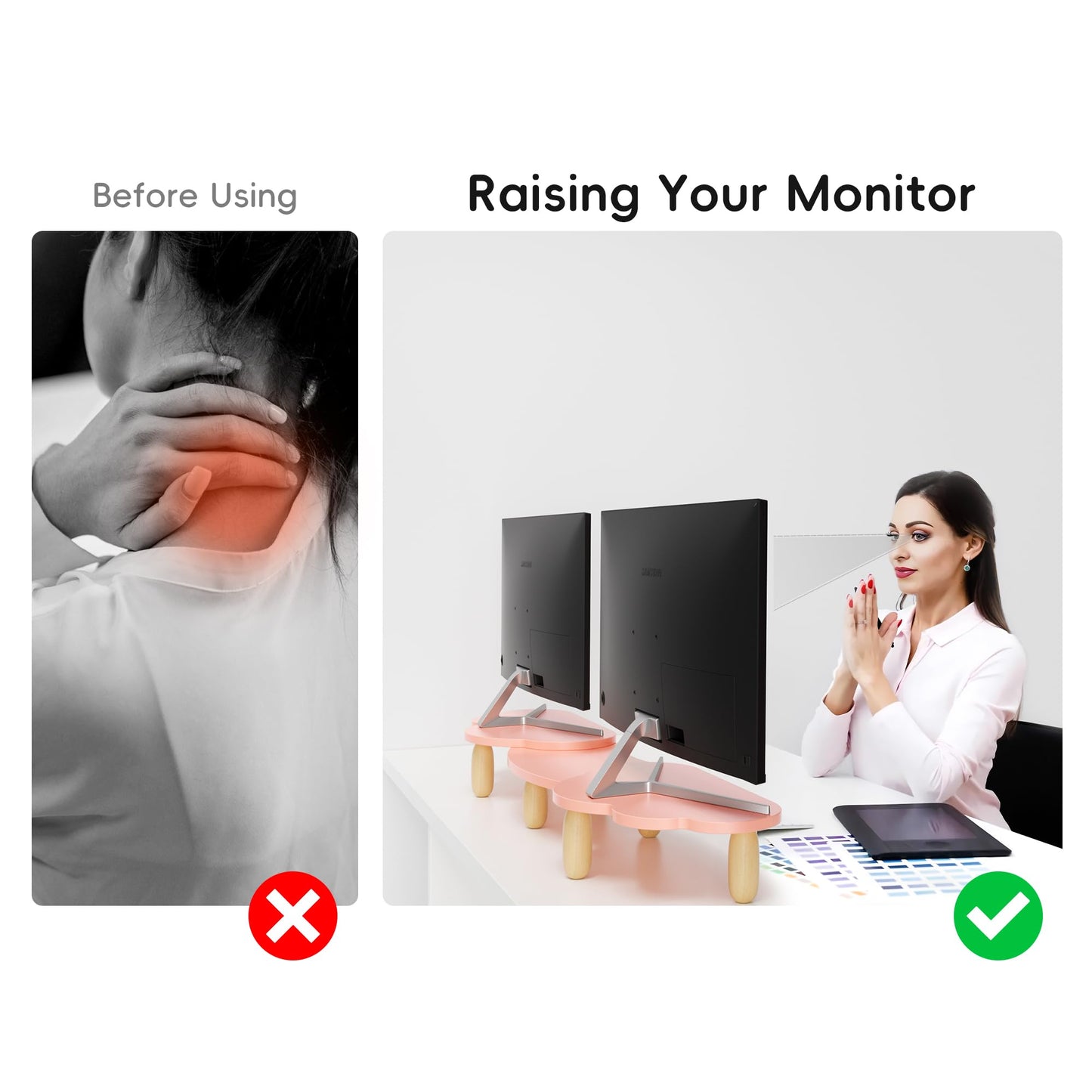 Adjustable Rainbow Dual Monitor Stand