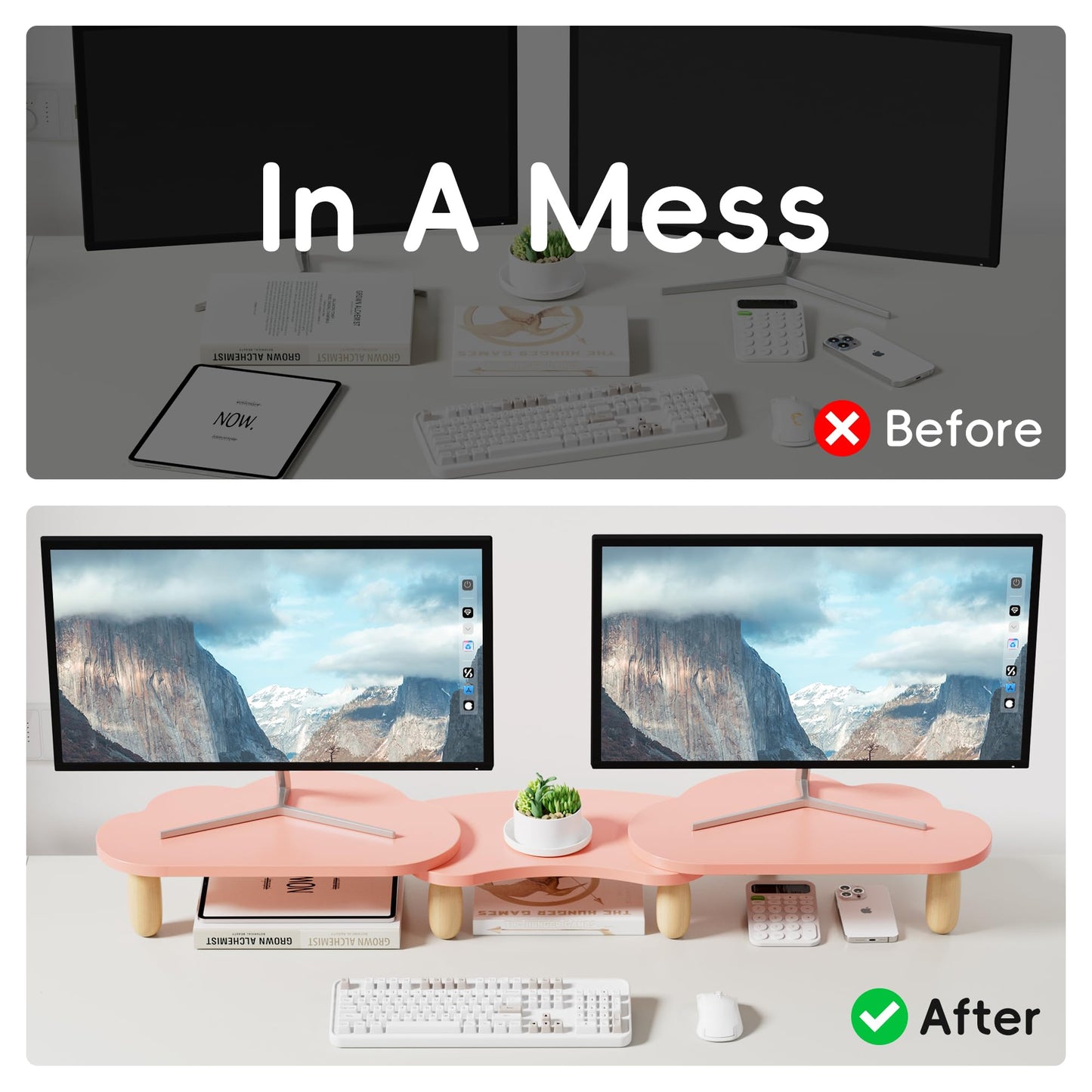 Adjustable Rainbow Dual Monitor Stand