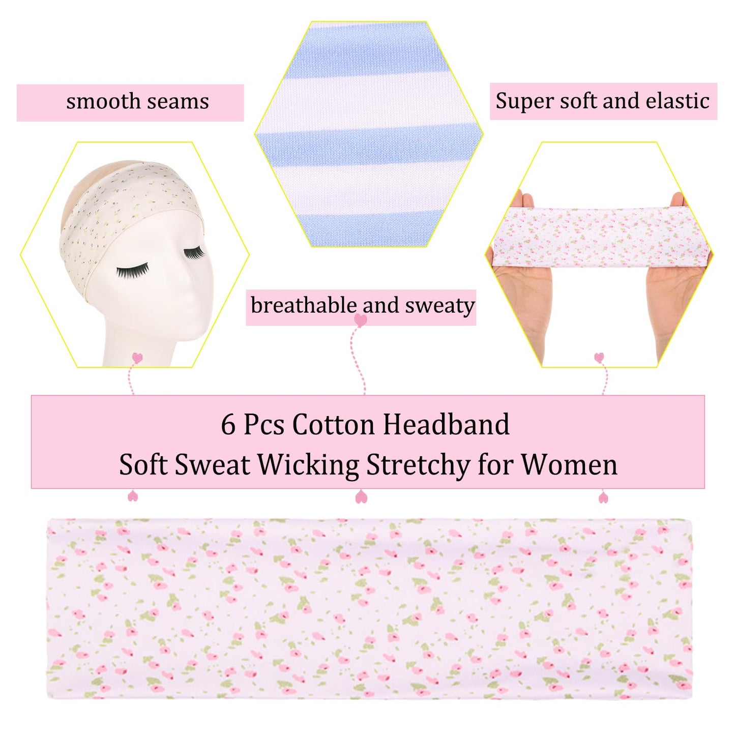Floral Non-Slip Headbands for Women