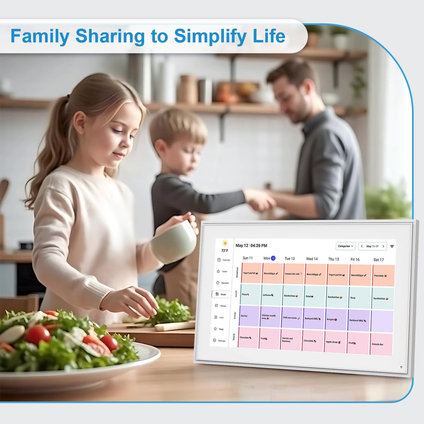 15.6 Inch Digital Calendar Wall Touchscreen&Chore Chart