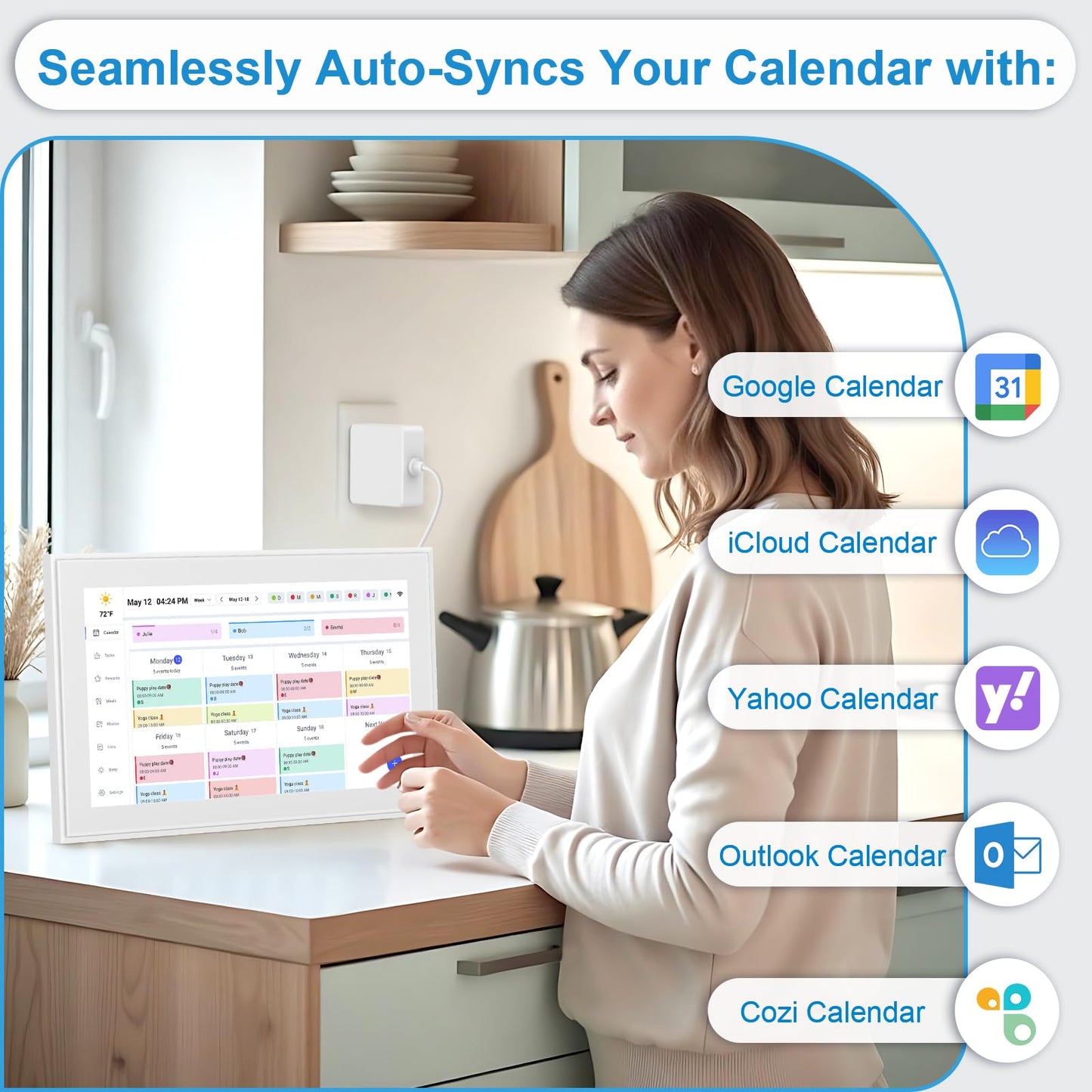 15.6 Inch Digital Calendar Wall Touchscreen&Chore Chart